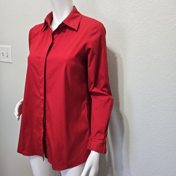 Lafayette 148 Red Tunic Careerwear Top Size S - Picture 2 of 13